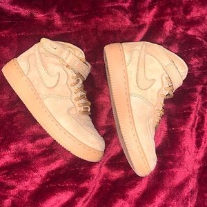 Nike Air Force 1 Khaki Suede Kids Sz 13c